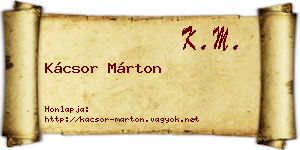 Kácsor Márton névjegykártya